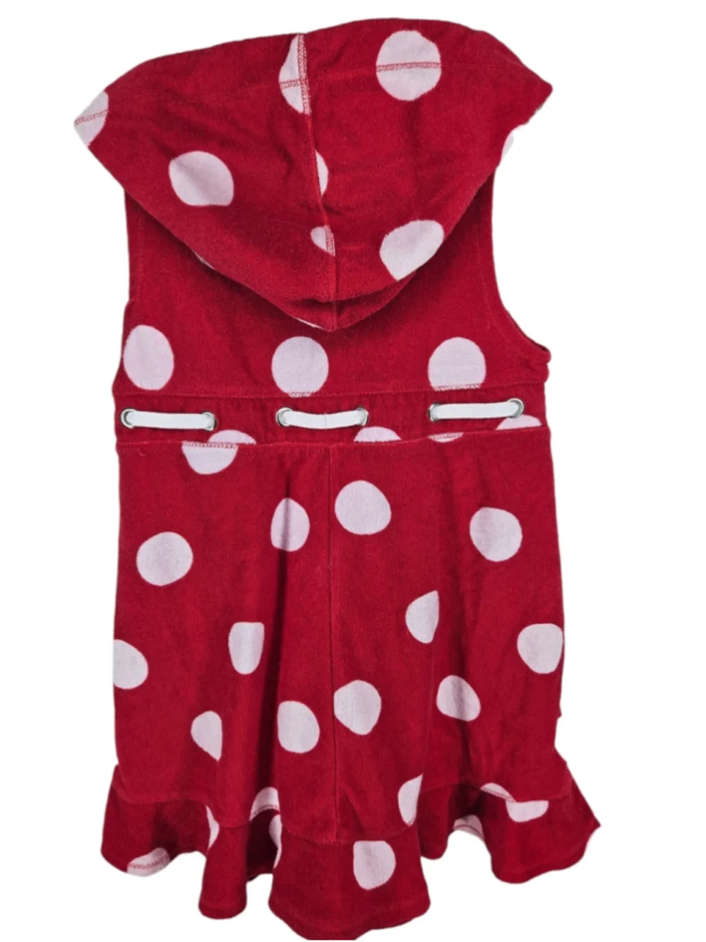 Disney Store Minnie Mouse Polka Dot Hooded Beach Cover Up Dress Girls 7/8